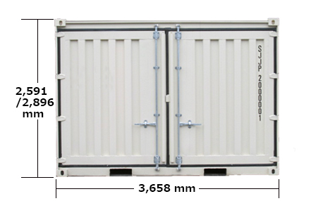 ISO12フィートコンテナ規格サイズ（立面図）